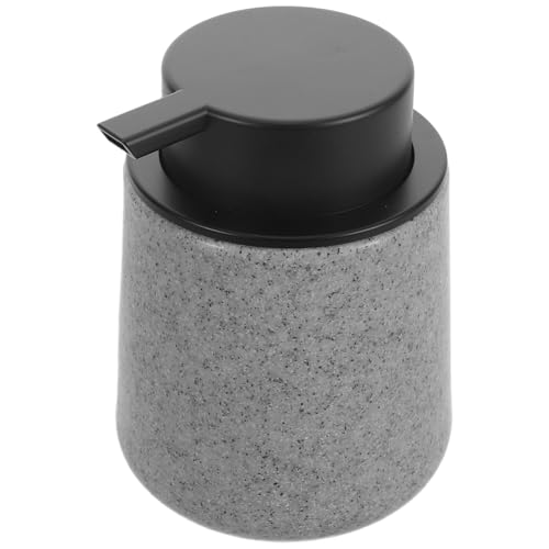 FRCOLOR Dispensador de Jabón Espumoso Portátil de Plástico 237 Ml Textura Mármol Gris Oscuro, Botella Recargable para Baño y Cocina, Envase Vacío para Lavado de Manos y Cuidado Facial