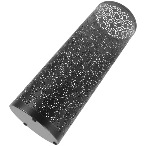 Seau porte-parapluie en fer résistant noir et grand support de rangement élégant