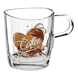 LEONARDO HOME - Loop - Tasse - 'My Coffee' - Glas - Klar mit Aufdruck - (HxBxT) 8,8 x 11,5 x 8 cm