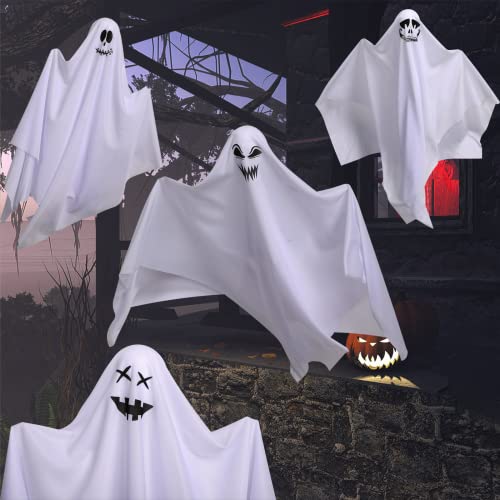 4 Pack Halloween Hanging Ghosts Decoration, Two In 35.43 Inch And Two In 27.56 Inch Flying Ghost For Front Yard Trees Window Patio Lawn Garden Party Halloween Decorations #TOP4