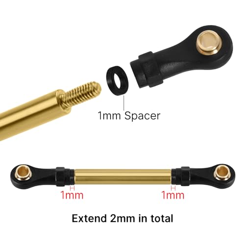 INJORA 8PCS Brass High Clearance Links Set for 1/18 RC Crawler TRX4M High Trail K10 F150, 43g/Set by INJORA - Image 4