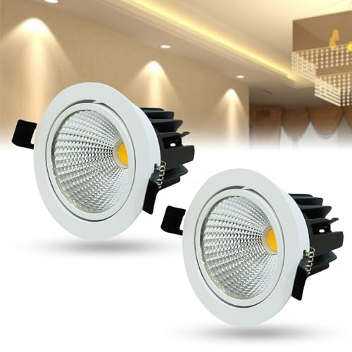 Image of D'Mak Moveble LED COB Light | Recessed LED Ceiling Light for Indoor Lighting | Warm White Color | Aluminium Body (2, 18 Watt)