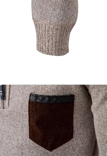 Men's Cashmere Thick Sweater - Korean Half Zipper Stand Collar Winter Outerwear Luxury Pullover3