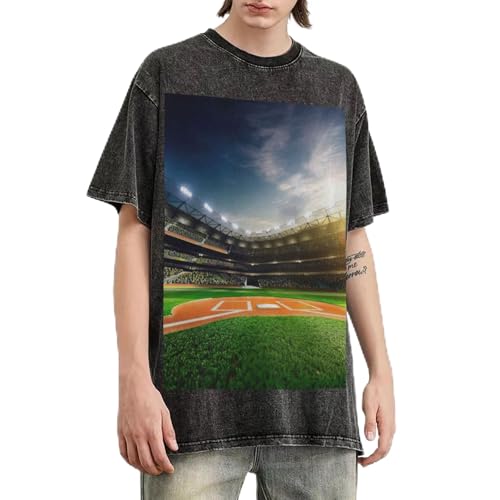 T-shirt homme oversized vert style baseball vintage pour un look urbain et décontracté