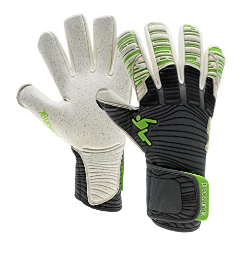 Precision GK Elite 2.0 Quartz Junior Goalkeeper Gloves Size 7 Grey/Slime Green