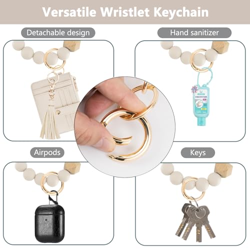Image of KNGITRYI Wristlet Wallet for Women,RFID Keychain Wallet with Beaded Strap