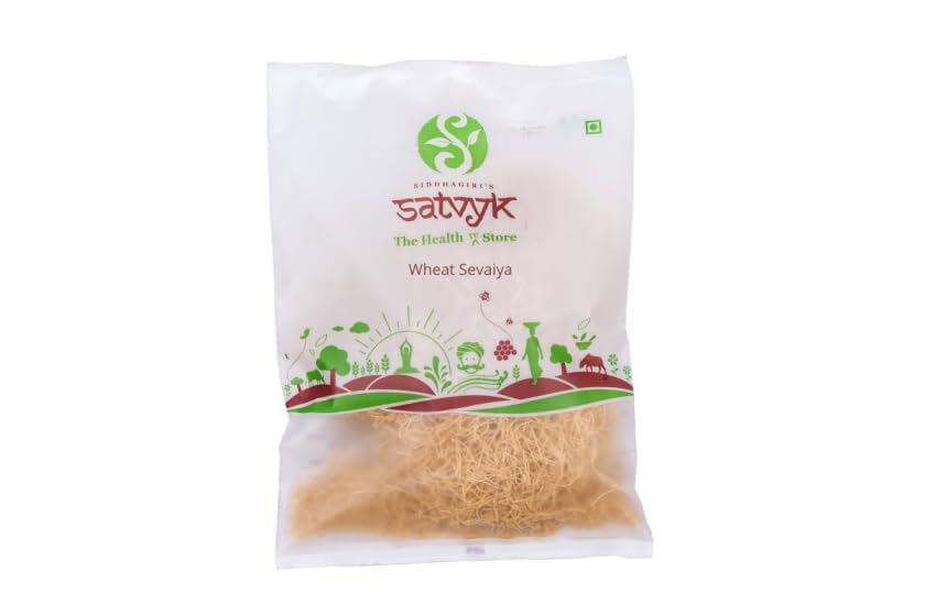 Image of S Siddhagiri's SATVYK THE HEALTH re STORE Whole Wheat Vermicelli (200gm) - Sevaiya | No Maida | Traditional Method Semiya | Preservative Free | Vegan | Chemical Free Wheat Sevaiya