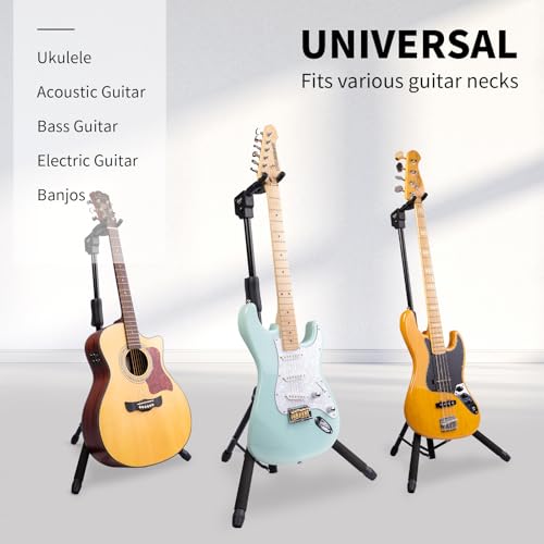 GUITTO Guitar Stand - Heavy Duty Auto-Lock, Adjustable & Foldable for Acoustic/Electric/Bass (33lbs Capacity), Non-Slip Base, Anti-Rust - Portable for Stage/Travel/Studio GGS-06 - Thumbnail 6