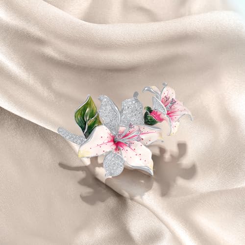 Image of Santuzza 925 Sterling Silver Enamel Brooch Pin for Women