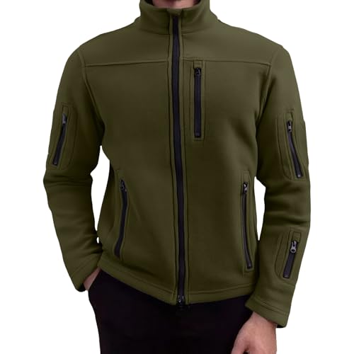 Image of Fleece Jacket Men's Lightweight Transition Jacket Full Zip Fleece Leisure