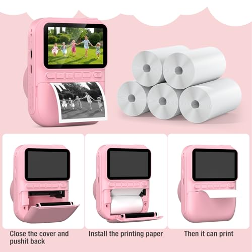 GREENKINDER 5 Rollen Druckpapier für Kinderkamera, Sofortdruck Thermopapier, Nachfüllpapier für Kinderkamera, Sofortbildkamera Druckpapier für Kinder, Beste Wahl für Sofortdruckkameras