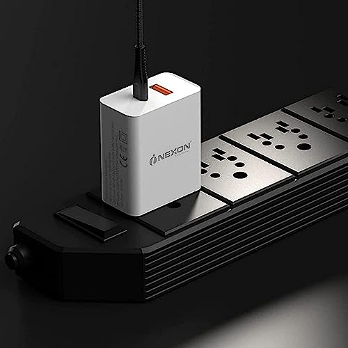 Image of 20W Dual Port USB & Type C PD Fast Charger FOR Samsung Galaxy S21 FE 5G 20W QC + PD USB Wall Fast Charger, Quick Charge 3.0 & Power Delivery 3.0 | 20W Dual Output Fast Charger /Adapter with QC & PD Technology USB 18W QC 3.0 Block for Samsung Galaxy, Note, Redmi, Mi, Oneplus, Oppo, Vivo Smartphones WITH 1 METER TYPE-C TO C CABLE - XH1, WHITE