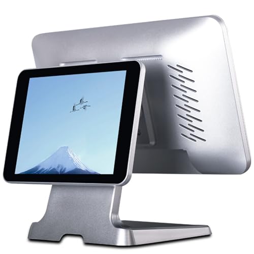 SHENGSHIYU Caja Registradora Pequeña,Pantalla Táctil para Caja y Pantalla Cliente HD,Ángulo de Pantalla Ajustable,15,6 Pulgadas Cajas Registradoras para Comercial y Minorista