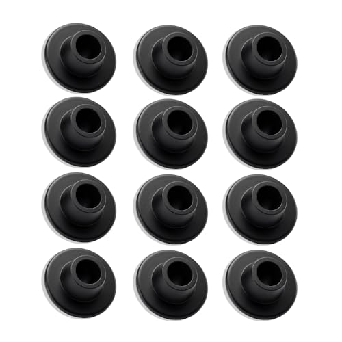 SplashNcolor - Paquete de 4 deslizadores para sillas de estilo Eames Eiffel, patas de muebles, color negro (12 deslizantes (tres sillas)