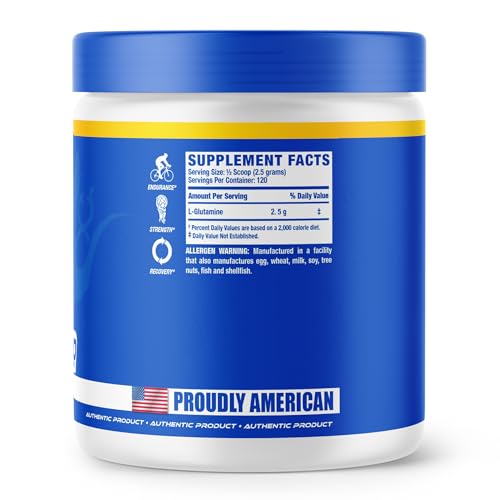 Image of Ronnie Coleman Signature Series Glutamine Powder, Supplement for Post Workout Muscle Recovery, Supplements with L-Glutamine for Men and Women, Strength Support, Unflavored Drink Mix, 120 Servings