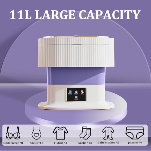 Semoprus 001 Mini Washing Machine,11.5L Portable Washing Machine And Dryer, Small Washing Machine Deep Cleaning Of Underwear, Purple Portable Washer Suitable For Underwear, Baby Clothes thumb #4