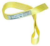 Stren-Flex EEF Nylon Web Sling, Eye-and-Eye, 2 Ply, 6' Length, 2' Width, 2' Eyes, 6400 lbs Vertical Load Capacity, Yellow