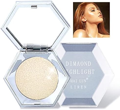 Shimmering Face Highlighter Makeup Palette Glitter Face Highlight Contouring Makeup Palette Smooth Glitter Powder Nose Eye Contour Palettes Glow Illuminator for Face & Body Cosmetics (Champagne Gold)