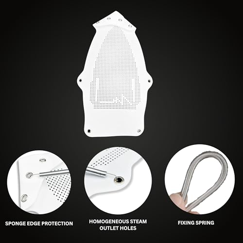 Image of ZENITH Teflon Iron Shoe Cover ES300 flex| Iron Plate Protector for Steam Iron | Heat-Safe Teflon Ironing Shoe, Iron Protection Sheet for Clothes & Laundry Board | White 300 flex