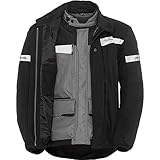 motorradjacke pharao adventure line  Pharao Motorradjacke mit Protektoren Motorrad Jacke Tura WP Adv. Textil-/Lederjacke grau/schwarz XL, Herren, Adventure, Ganzjährig, Leder/Textil