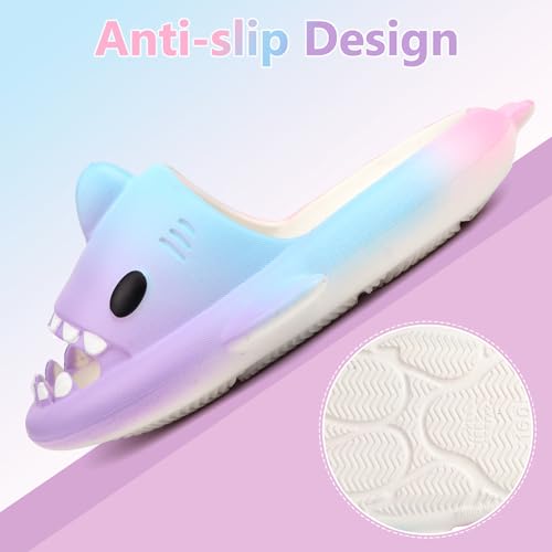 Image of Kids Shark Cloud Slides | Toddler Boys Girls Shower Slippers | Boys Girls Cute Cartoon Fish Flip Flops | Beach Pool Home Sandals | Quick Dry Non-Slip