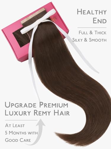 Image of WENNALIFE 3.15 inch Wide Tape in Hair Extensions Human Hair, Tape in Weft