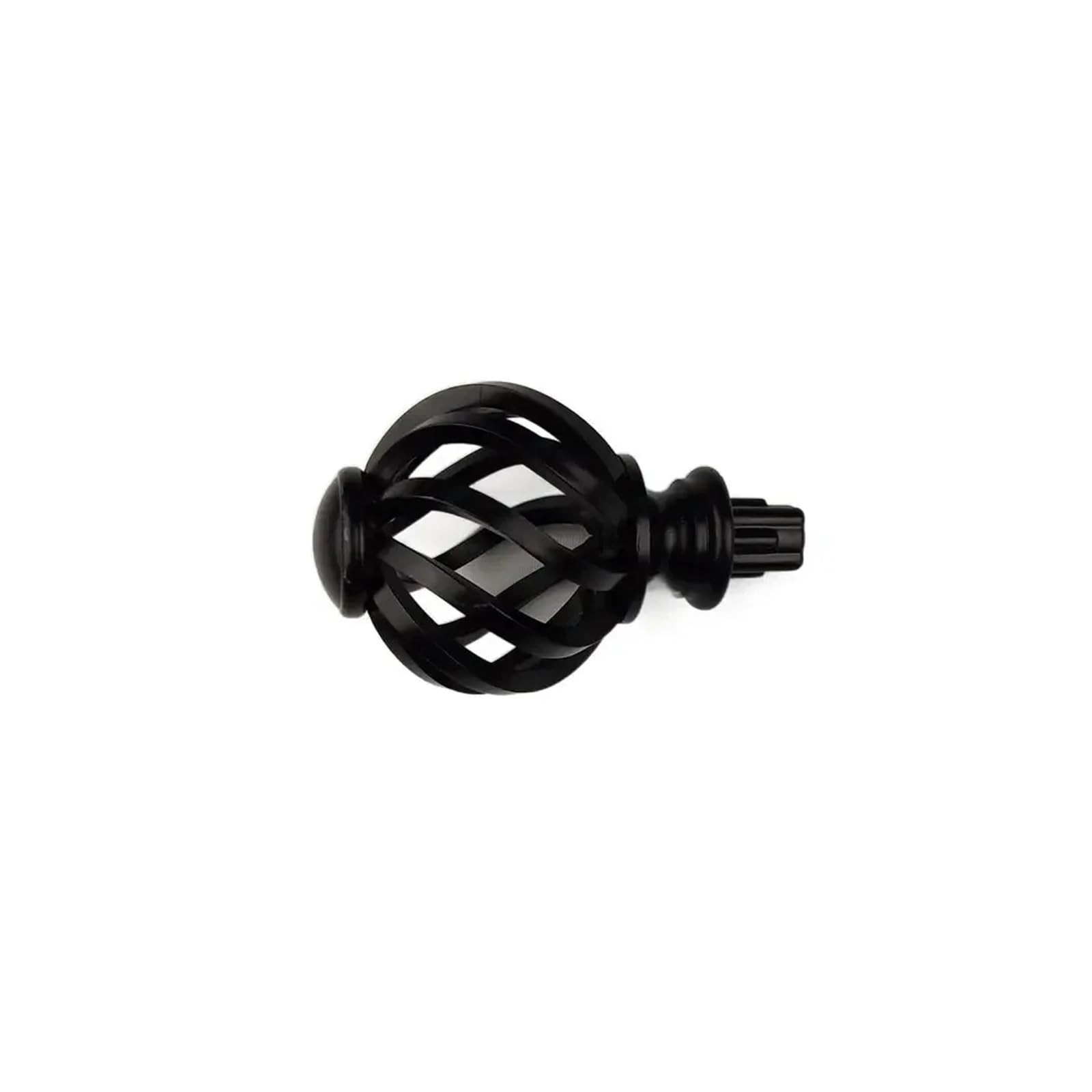 BDFJEDS Curtain Pole Finials 2pcs Retro Curtain Decorative Pole Rod Finials Ends Heads Fits 25mm(Black)