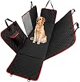 Dog Hammock for Car Back seat with Mesh Visual Window, Side Flaps with Zipper, Padded 4 Layers Waterproof Heavy Duty Dog Hammock with Storage Bag, Scratch Proof Nonslip Pet Car Seat Cover