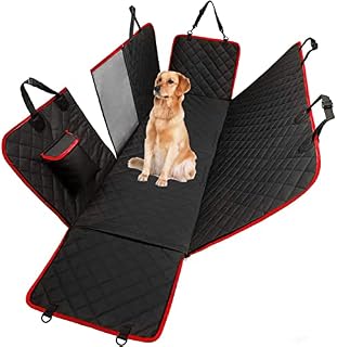 Dog Hammock for Car Back seat with Mesh Visual Window, Side Flaps with Zipper, Padded 4 Layers Waterproof Heavy Duty Dog Hammock with Storage Bag, Scratch Proof Nonslip Pet Car Seat Cover