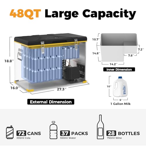 Setpower RV45S Single Zone 12 volt Refrigerator 48 Quart Portable Refrigerator Electric Cooler for Travel, Camping, Fishing - Image 3