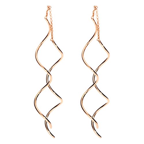Mya Art señorías-Pendientes Durchzieher con espiral cadena conectado oro rosa plateado MYARGOHR-35