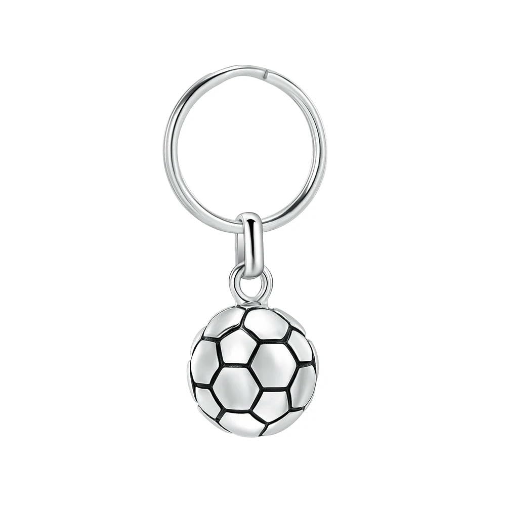 Colgante de cremación y urna de fútbol en acero plata