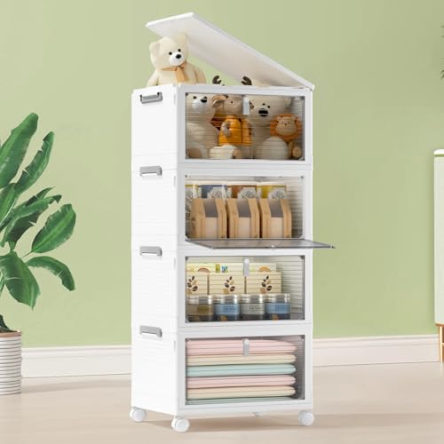 COOSEYA 23L*4 Aufbewahrungsbox mit Deckel,Faltbare Aufbewahrungsb...