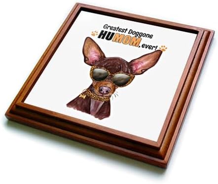 3dRose Snazzy Russian Toy Terrier Dog in Animal Print for Mothers Day Moms - Trivets (trv-379242-1)