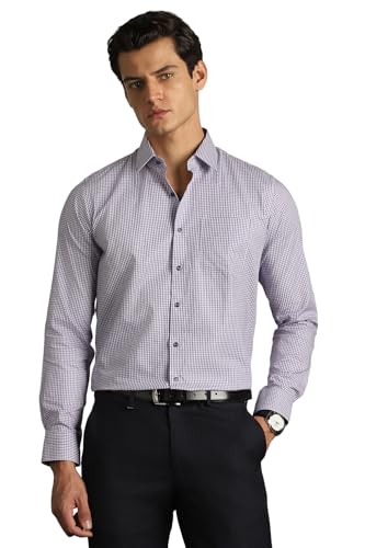 Van Heusen Dress Shirt Fitted Poplin Solid Chemise, Violet, 47 cm Cou 91 cm-94 cm Manche Homme