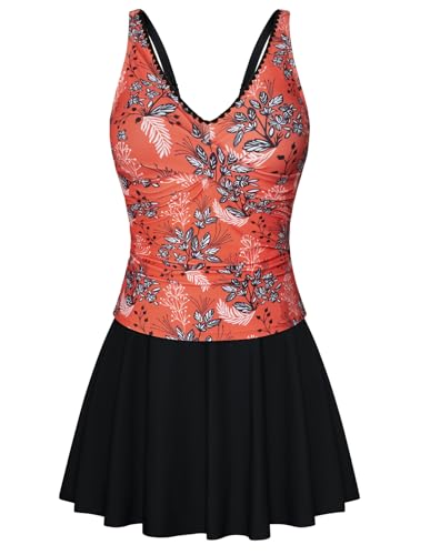 Kate Kasin Damen Crossover Tankini Sets Bauchkontrolle Zweiteiliges Badeanzug XL