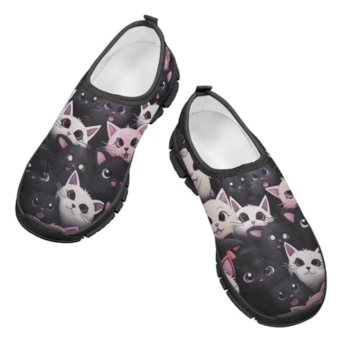 Children Cats Pattern Running Shoes Low-Cut Polyester Fabric Sneakers for Boys Girls Big Kids Little Kids Casual Tennis Shoes3