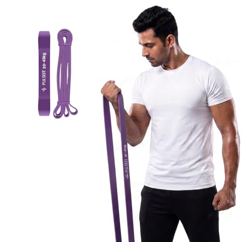 Image of PulseITLoopBand Heavy Resistance Band for Exercise & Stretching, Pull Up Band Suitable in Home & Gym Workout, Power Bands for Men & Women. (Material: Natural Rubber) Purple 30-45kg