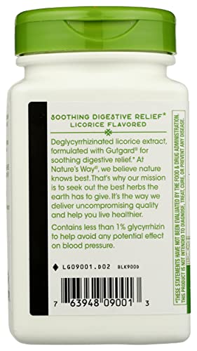 Nature's Way Nature's Way Dgl 3:1 (Deglycyrrhizinated Licorice) Digestive Relief, Original, 100 Chewables, Licorice Flavored, 100 Count #TOP5