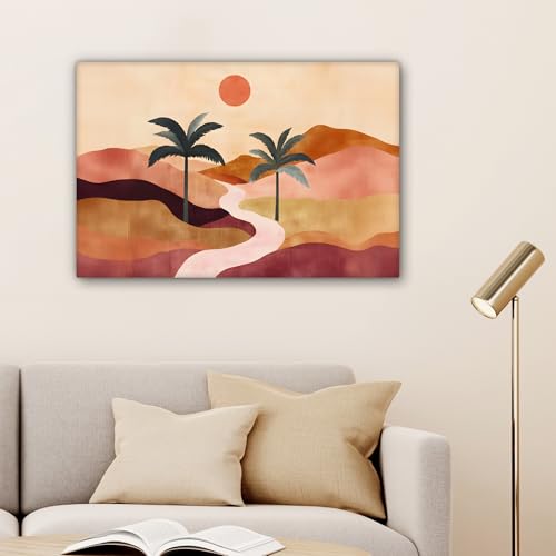Deco chambre et salon moderne avec un tableau abstrait colore