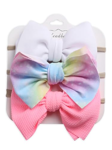 Image of POLKA TOTS Baby Hairbands for Kids Girl | Cute Stretchable Hair Bands for Baby Girls | Kids Hair Accessories | Elastic Infant Hairband | Toddler Hair Clips (Pack of 3)