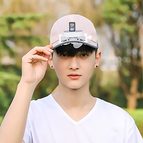 Image of Mens Baseball Cap with Solar Fan, Summer UV Protection Wide Brim Sun Hat Mesh Beach Hats, Solar Powered /USB Charging