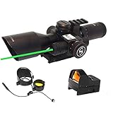 Sniper ST 2.5-10x40 Rifle Scope Combo with Green Laser R/G Illuminated Reticle Red Dot Sight