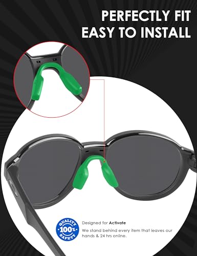 Image of BLAZERBUCK Replacement Nose Pads Nose Piece for Oakley Activate OX8173 Eyeglass - Standard Black + Deep Green