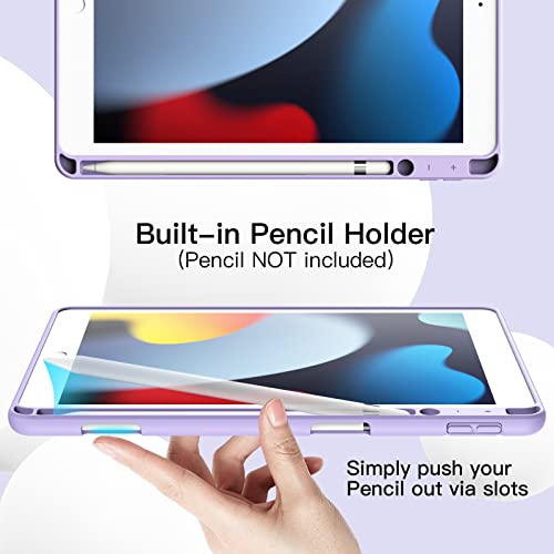 Coque iPad 10.2 JETech violet clair avec porte-stylet pour tablettes 9/8/7 génération