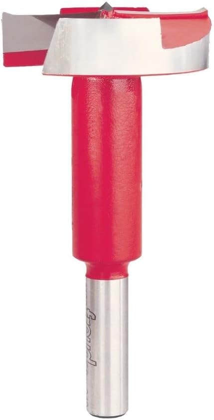 Freud Carbide Forstner Drill Bit for Drilling Flat Bottom, Pocket & Overlapping Holes, Cleaner Cuts & Longer Lasting Sharpness - 1-3/4" Diameter, 3/8" Shank, 3-1/2" Length - FC-013
