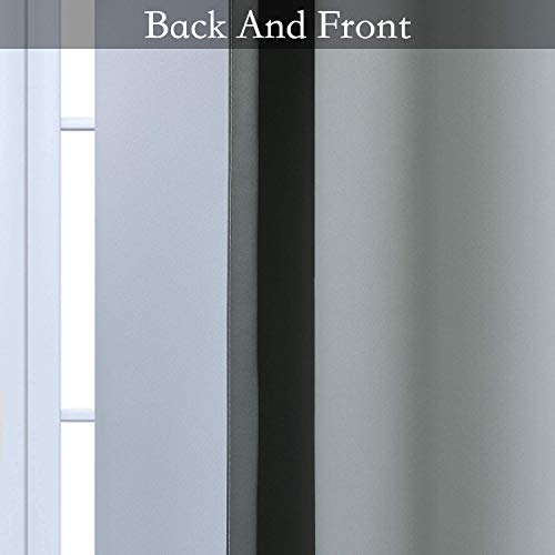 Image of SimpleHome Ombre Grey to Grey White Curtains for Living Room 52Wx96L | Room Darkening Curtains for Bedroom,Gradient Light Blocking Curtain,Thermal Insulated Grommet Window Drapes,2 Panels,96 Inch