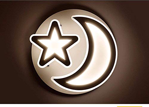 Plafonnier LED moderne étoiles lune 50cm avec télécommande GZZ