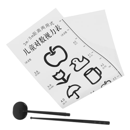 CHILDWEET Standard Visual Eye Exam Chart for Home Use Wall Hanging Eye Chart Visual Chart Ornaments for Includes Eye and Instructional Stick for Easy Testing