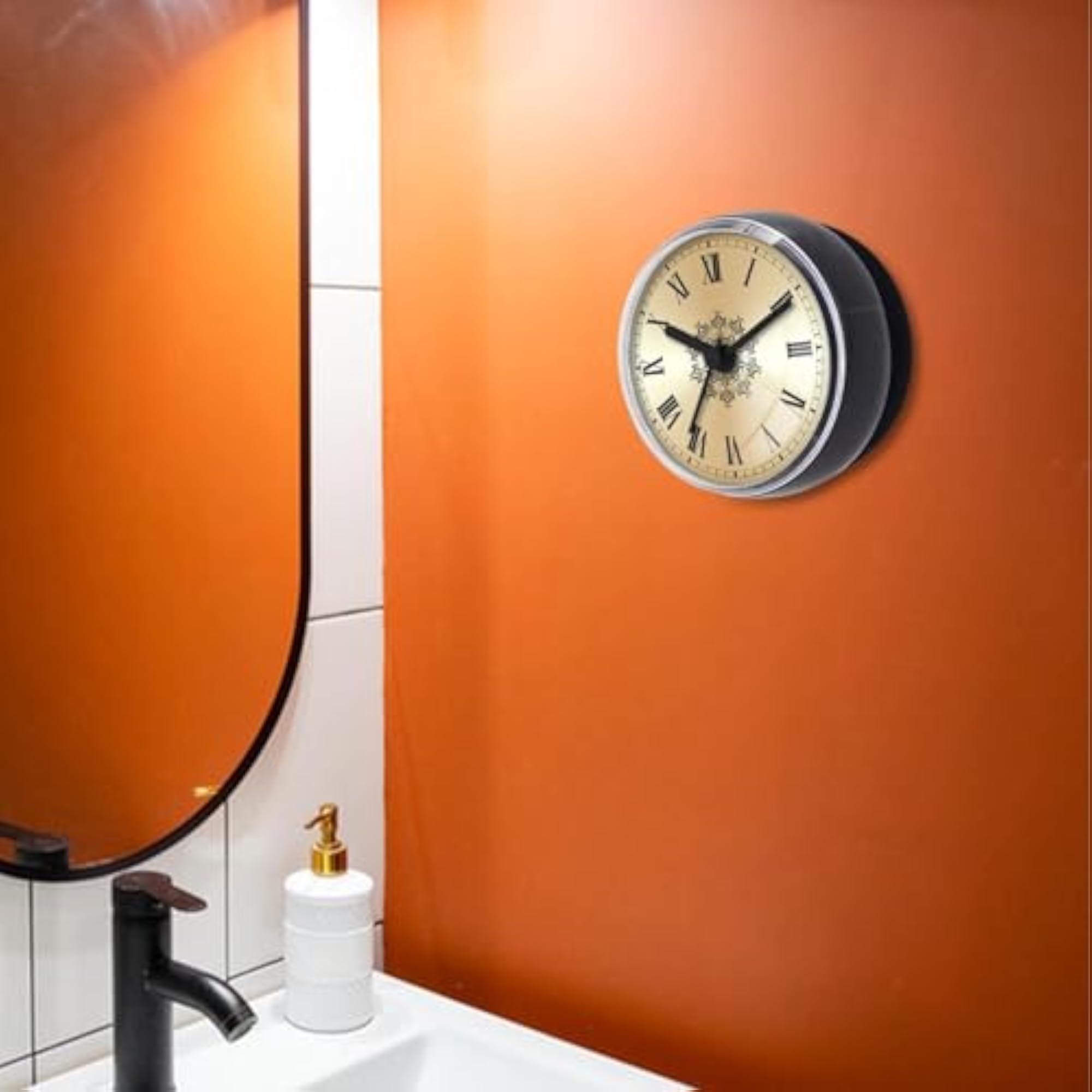 Waterproof Shower Clock with Suction Cup, Compact Design